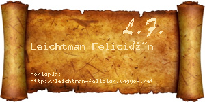 Leichtman Felicián névjegykártya